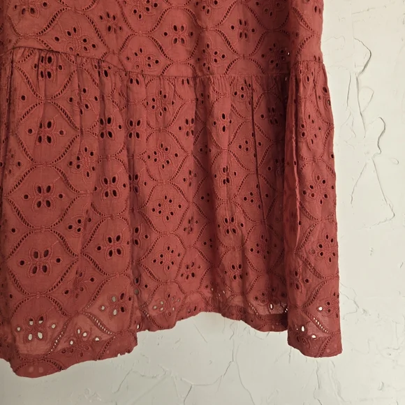 Ba&sh Eyelet Ruffle Rose Pink Dress - Picture 8 of 11